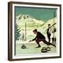 Curling-English School-Framed Giclee Print