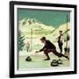 Curling-English School-Framed Giclee Print