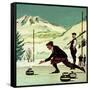 Curling-English School-Framed Stretched Canvas