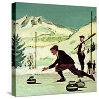 Curling-English School-Stretched Canvas