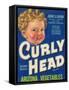 Curly Head Vegetable Label - Phoenix, AZ-Lantern Press-Framed Stretched Canvas