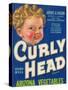 Curly Head Vegetable Label - Phoenix, AZ-Lantern Press-Stretched Canvas