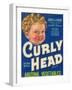 Curly Head Vegetable Label - Phoenix, AZ-Lantern Press-Framed Art Print