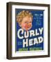 Curly Head Vegetable Label - Phoenix, AZ-Lantern Press-Framed Art Print