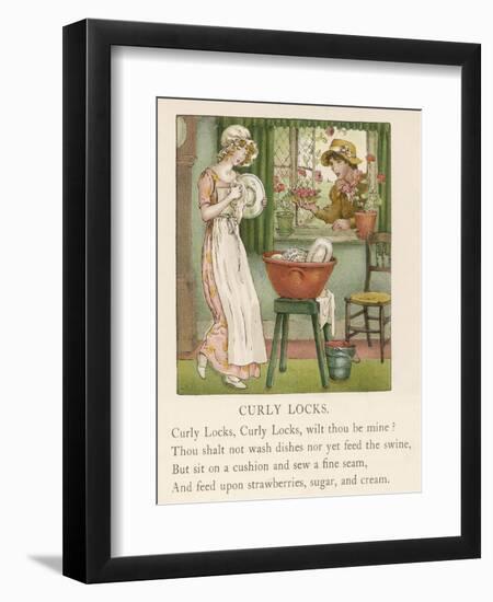 Curly Locks Curly Locks Wilt Thou be Mine?-Kate Greenaway-Framed Photographic Print