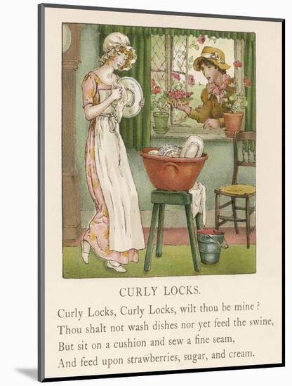 Curly Locks Curly Locks Wilt Thou be Mine?-Kate Greenaway-Mounted Photographic Print