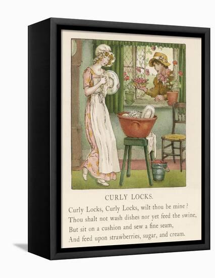 Curly Locks Curly Locks Wilt Thou be Mine?-Kate Greenaway-Framed Stretched Canvas