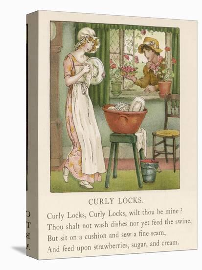 Curly Locks Curly Locks Wilt Thou be Mine?-Kate Greenaway-Stretched Canvas