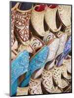 Curly Toed Slippers for Sale in Bur Dubai Souk, Dubai, United Arab Emirates, Middle East-Amanda Hall-Mounted Photographic Print