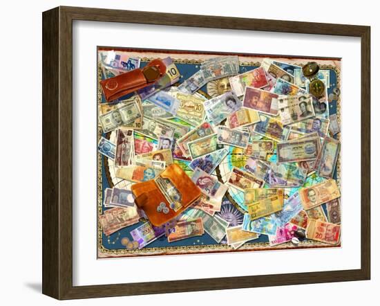 Currency Map (Variant 1)-Garry Walton-Framed Art Print