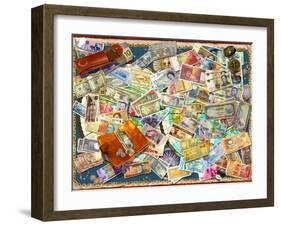 Currency Map (Variant 1)-Garry Walton-Framed Art Print