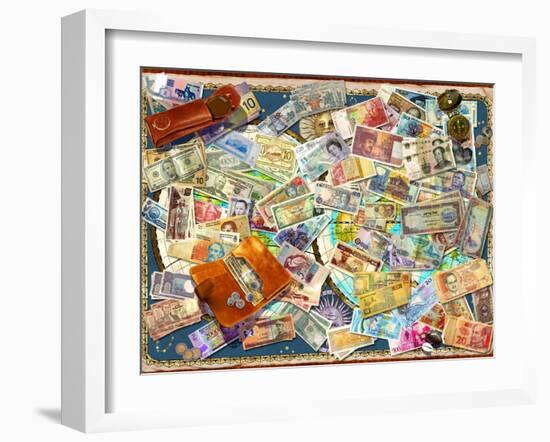 Currency Map (Variant 1)-Garry Walton-Framed Art Print