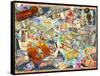 Currency Map (Variant 1)-Garry Walton-Framed Stretched Canvas