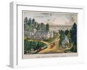 Currier and Ives: Farm House-Currier & Ives-Framed Giclee Print