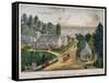 Currier and Ives: Farm House-Currier & Ives-Framed Stretched Canvas