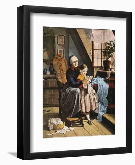 Currier and Ives: Grandmother-Currier & Ives-Framed Giclee Print