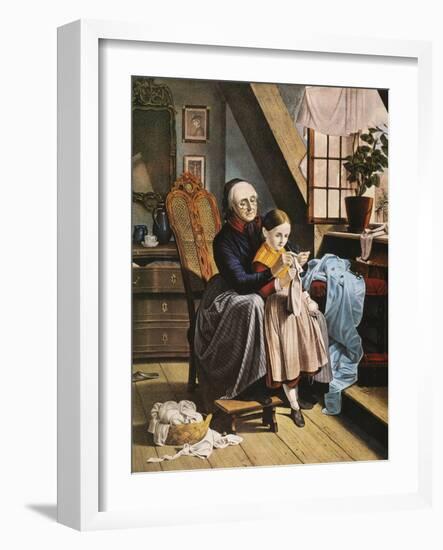 Currier and Ives: Grandmother-Currier & Ives-Framed Giclee Print