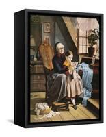 Currier and Ives: Grandmother-Currier & Ives-Framed Stretched Canvas