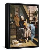 Currier and Ives: Grandmother-Currier & Ives-Framed Stretched Canvas