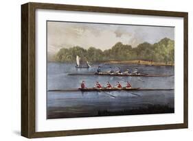 Currier and Ives: Rowing Contest-Currier & Ives-Framed Giclee Print