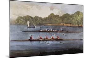 Currier and Ives: Rowing Contest-Currier & Ives-Mounted Giclee Print