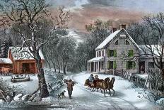 Winter in the Country a Cold Morning-Currier & Ives-Giclee Print