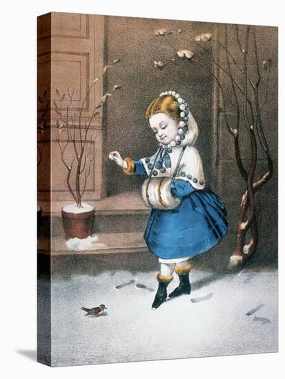 Currier & Ives: Little Snowbird-Currier & Ives-Stretched Canvas