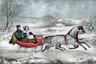 The Road - Winter (Currier and His 2nd Wife, Laura Ormsbee, 1843)