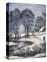 Currier & Ives: Winter Moonlight-Currier & Ives-Stretched Canvas