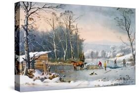 Currier & Ives Winter Scene-Currier & Ives-Stretched Canvas