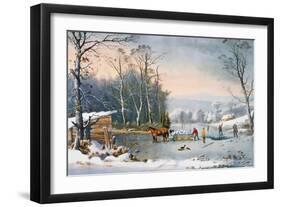 Currier & Ives Winter Scene-Currier & Ives-Framed Giclee Print