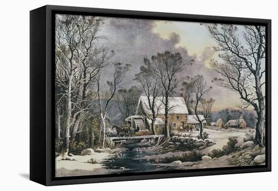 Currier & Ives: Winter Scene-Currier & Ives-Framed Stretched Canvas