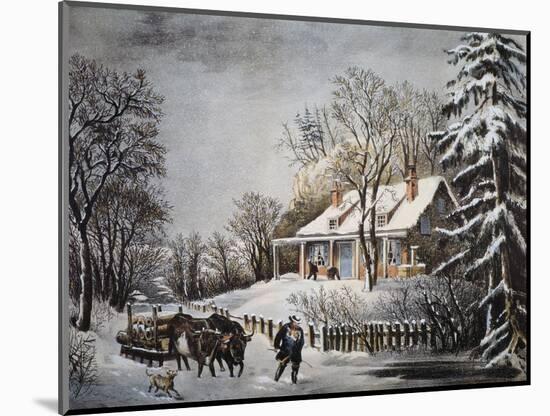 Currier & Ives: Winter Scene-Currier & Ives-Mounted Giclee Print