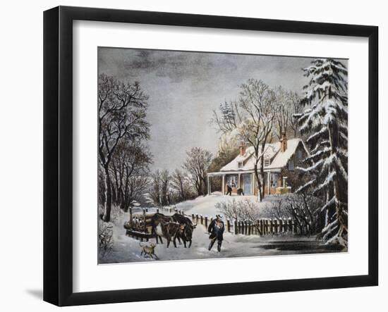 Currier & Ives: Winter Scene-Currier & Ives-Framed Giclee Print