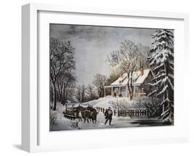 Currier & Ives: Winter Scene-Currier & Ives-Framed Giclee Print