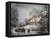 Currier & Ives: Winter Scene-Currier & Ives-Framed Stretched Canvas