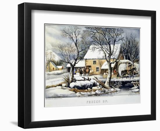 Currier & Ives Winter Scene-Currier & Ives-Framed Giclee Print