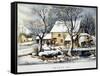 Currier & Ives Winter Scene-Currier & Ives-Framed Stretched Canvas