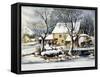 Currier & Ives Winter Scene-Currier & Ives-Framed Stretched Canvas