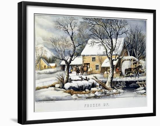 Currier & Ives Winter Scene-Currier & Ives-Framed Giclee Print