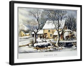 Currier & Ives Winter Scene-Currier & Ives-Framed Giclee Print