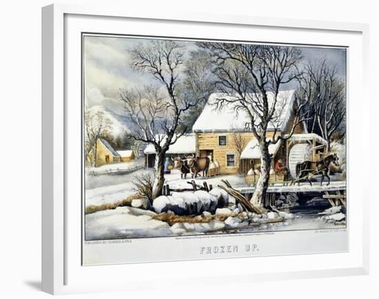 Currier & Ives Winter Scene-Currier & Ives-Framed Giclee Print