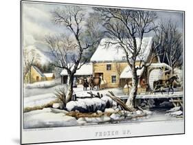 Currier & Ives Winter Scene-Currier & Ives-Mounted Giclee Print