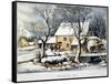 Currier & Ives Winter Scene-Currier & Ives-Framed Stretched Canvas