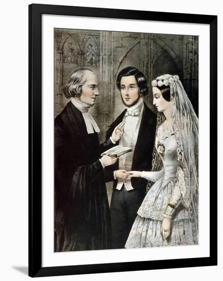 Currier: The Marriage-Currier & Ives-Framed Giclee Print