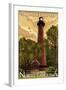 Currituck Lighthouse - Outer Banks, North Carolina-Lantern Press-Framed Art Print
