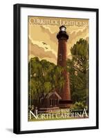 Currituck Lighthouse - Outer Banks, North Carolina-Lantern Press-Framed Art Print