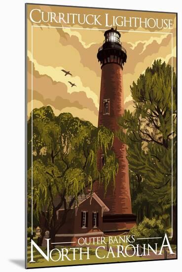 Currituck Lighthouse - Outer Banks, North Carolina-Lantern Press-Mounted Art Print