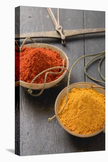 Curry Powder and Chilli Powder in Scale Pans-Eising Studio - Food Photo and Video-Stretched Canvas