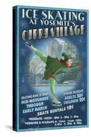 Curry Village Ice Skater - Yosemite National Park, California-Lantern Press-Stretched Canvas